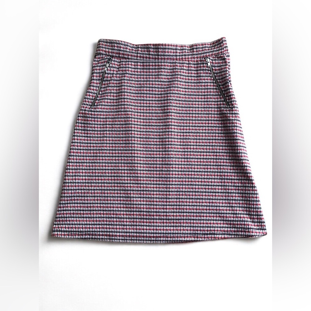 Le Lis Red and Blue A-Line Skirt